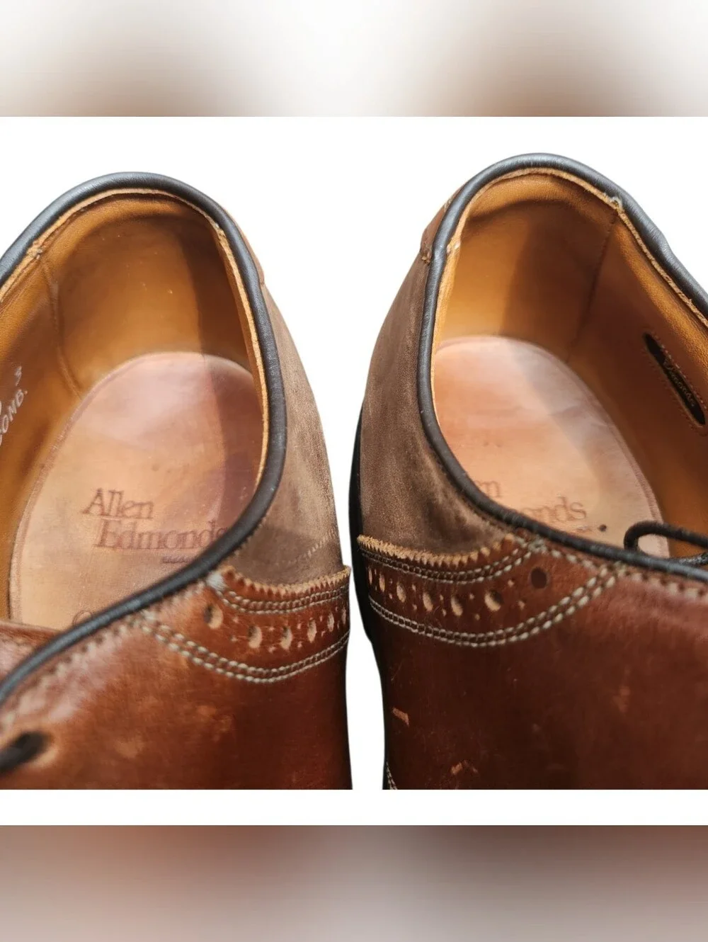 Men’s 11 D ALLEN EDMONDS GREENWOOD Brown Saddle Oxford Leather Suede Casual Shoe